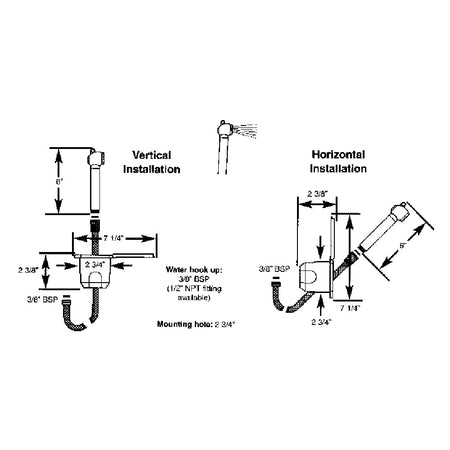 Scandvik - Recessed Shower - Push Button, With 6' White Hose — Quality Boat Parts