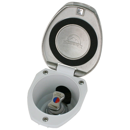 Scandvik - Recessed T-Handle Mixing Valve - Stainless Steel, With White Cup — Quality Boat Parts