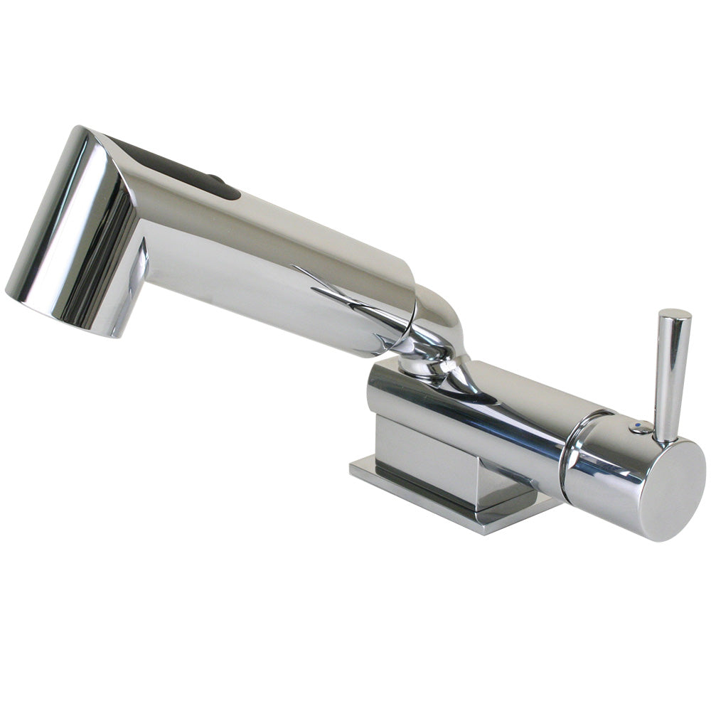 Scandvik - Minimalistic Compact Single Level Mixer - Faucet & Shower Combo, Chrome — Quality Boat Parts