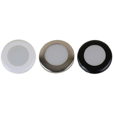 Scandvik - A3C Downlight Kit - Cool White w/ SS, White, & Black Trim Rings — Quality Boat Parts