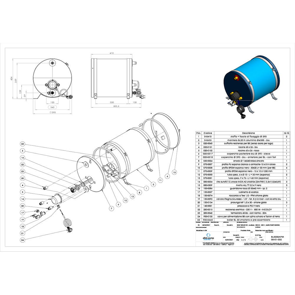 Albin - Marine Premium Water Heater - 120V — Quality Boat Parts