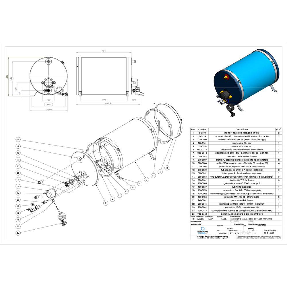 Albin - Marine Premium Water Heater - 120V — Quality Boat Parts