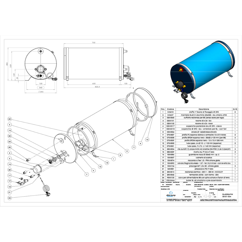 Albin - Marine Premium Water Heater - 120V — Quality Boat Parts