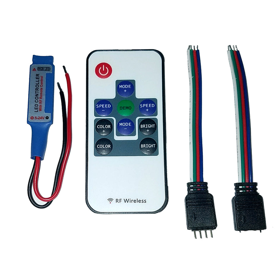 Lunasea - RGB LED Controller - Button, RF Remote 5/12/24 VDC, Multifunction Indoor — Quality Boat Parts