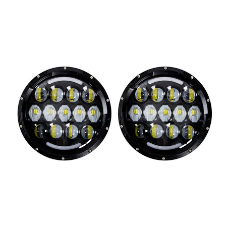 HEISE - LED Light - Black Face & Partial Halo, 21 LED, 7", 105W, 3000Lm, 6500K — Quality Boat Parts
