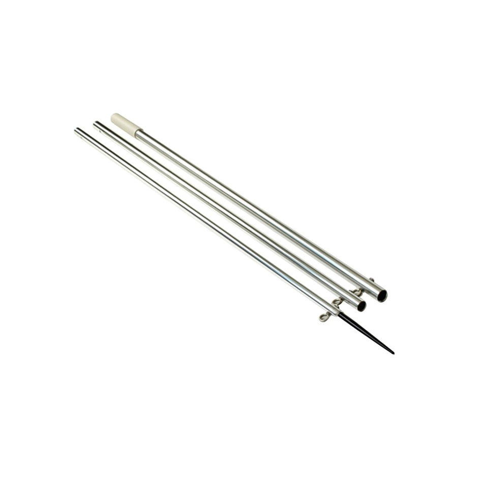 Lee's Tackle - 13' Bright Silver Center Rigger Pole - With Black Spike 1-3/8" — Quality Boat Parts