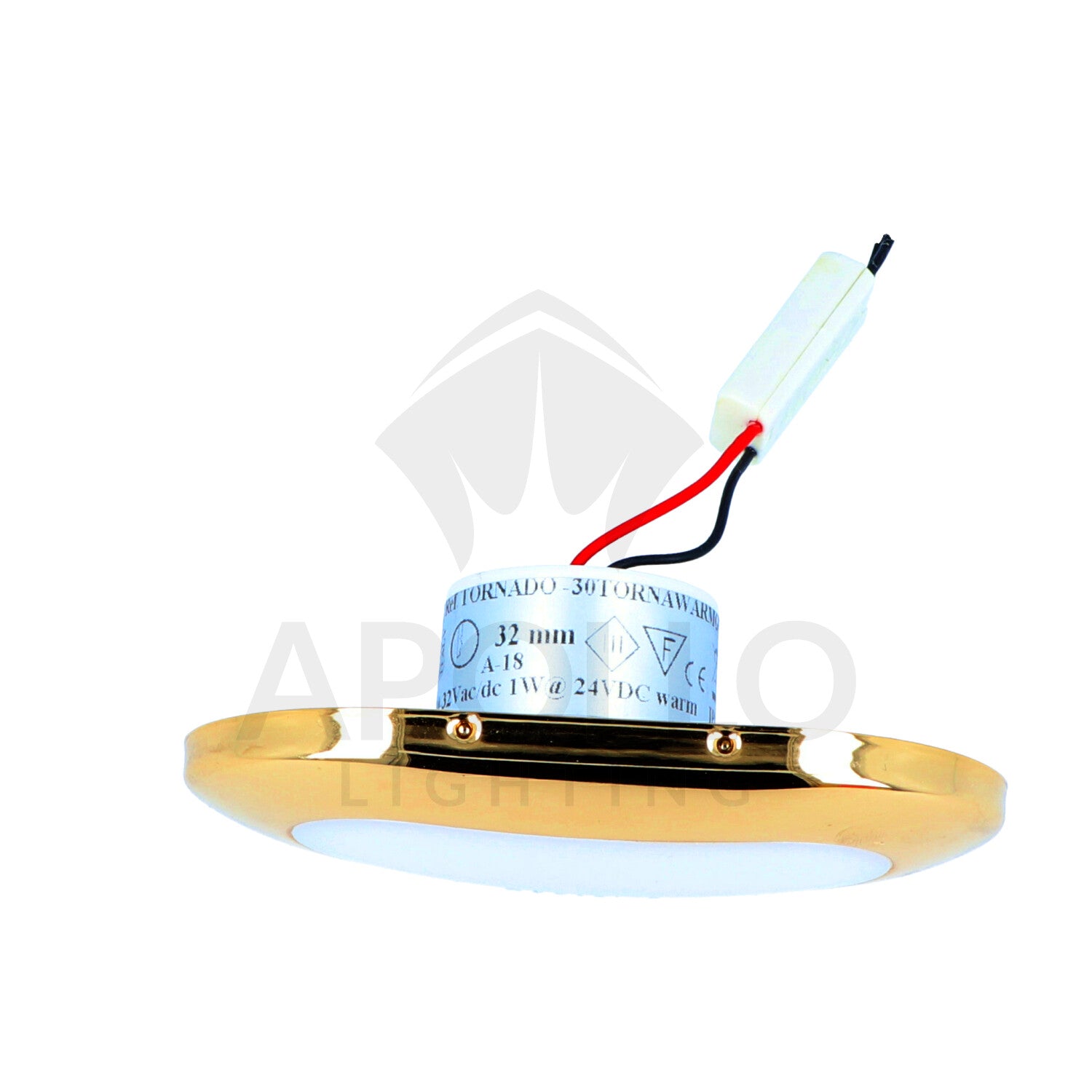 Cantalupi - Tornado Courtesy Light - Gold bezel, 1W, 3000K, IP40 — Quality Boat Parts