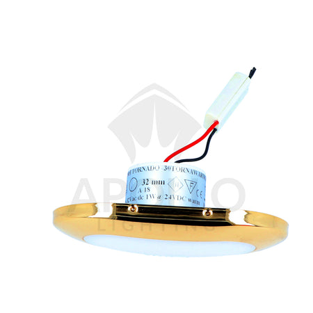 Cantalupi - Tornado Courtesy Light - Gold bezel, 1W, 3000K, IP40 — Quality Boat Parts