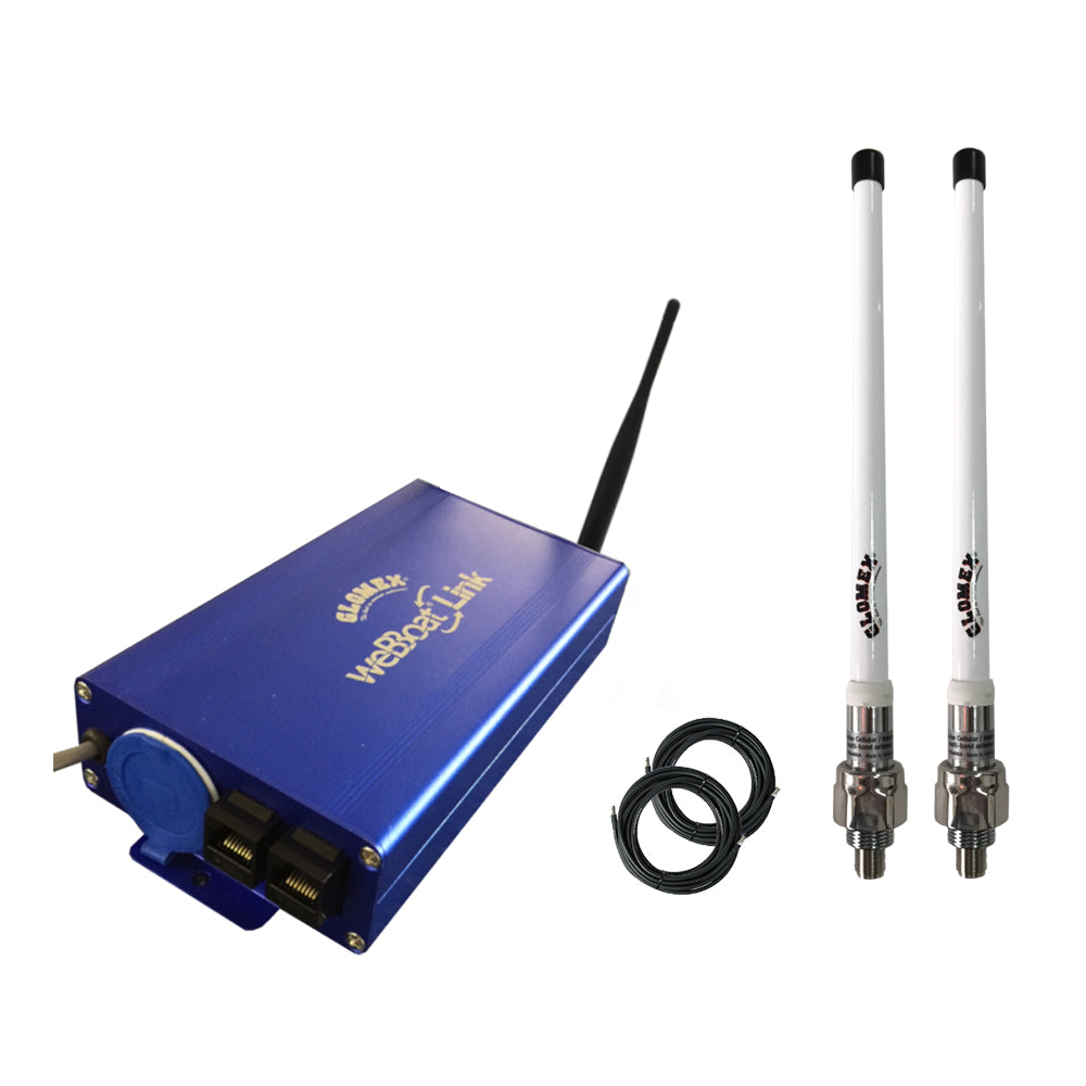 Glomex Marine Antennas - WeBBoat Link Ext Single SIM 4G/WiFi Indoor Unit Coastal & Ocean Internet System - Extended Range Kit, For North America — Quality Boat Parts