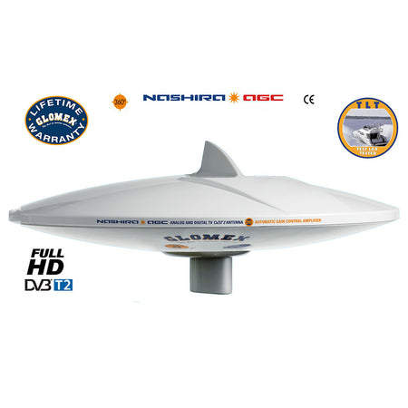 Glomex Marine Antennas - 14" Omnidirectional TV Antenna - With A/B Switch — Quality Boat Parts