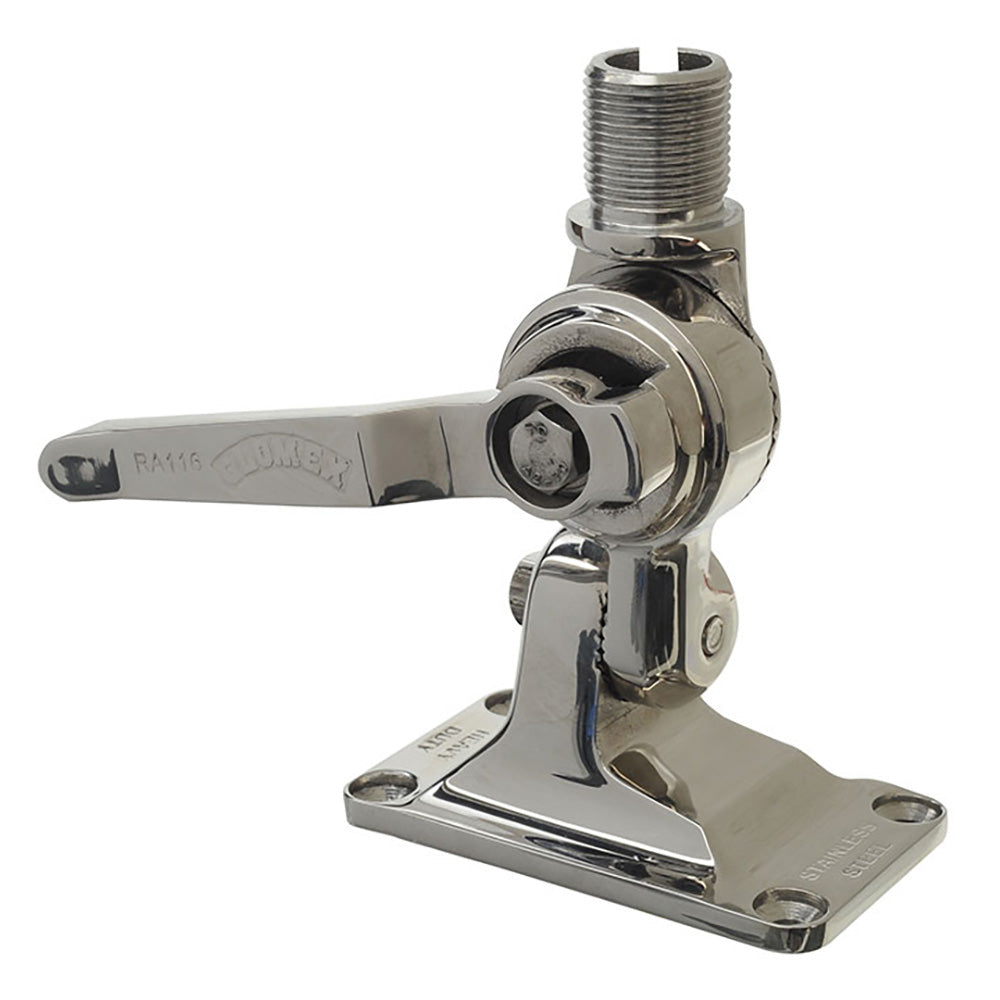 Glomex Marine Antennas - 4-Way Heavy-Duty Stainless Steel Ratchet Mount — Quality Boat Parts