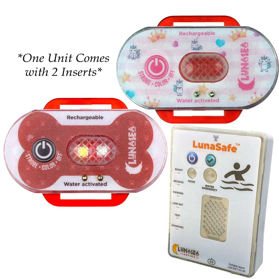 Lunasea - Child/Pet Safety Water Activated Strobe Light - RF Transmitter, Portable Audio, Visual Receiver — Quality Boat Parts