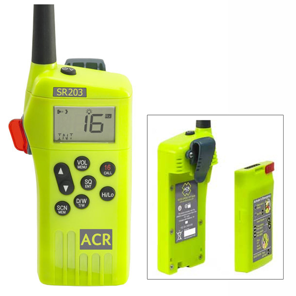 ACR - SR203 VHF Handheld Survival Radio — Quality Boat Parts