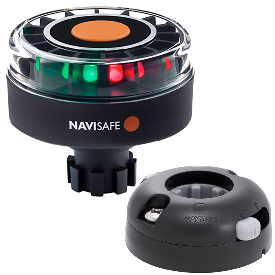 Navisafe - Navilight - Tricolor, 2NM, w/Navibolt Base & Horizontal Mount, Black — Quality Boat Parts