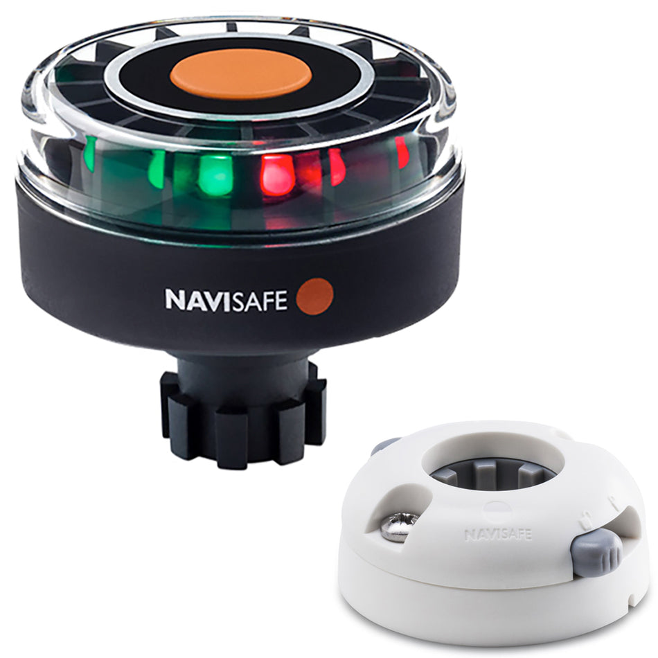 Navisafe - Navilight - Tricolor, 2NM, w/Navibolt Base & Horizontal Mount, White — Quality Boat Parts