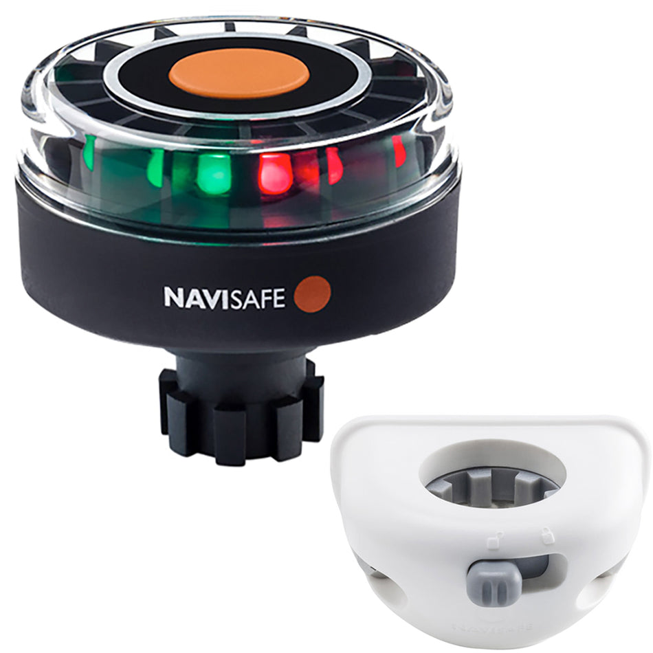 Navisafe - Navilight - Tricolor, 2NM, w/Navibolt Base, Vertical Mount, White — Quality Boat Parts