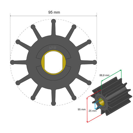 Albin Pump Marine - Premium Impeller - 12 Blade — Quality Boat Parts