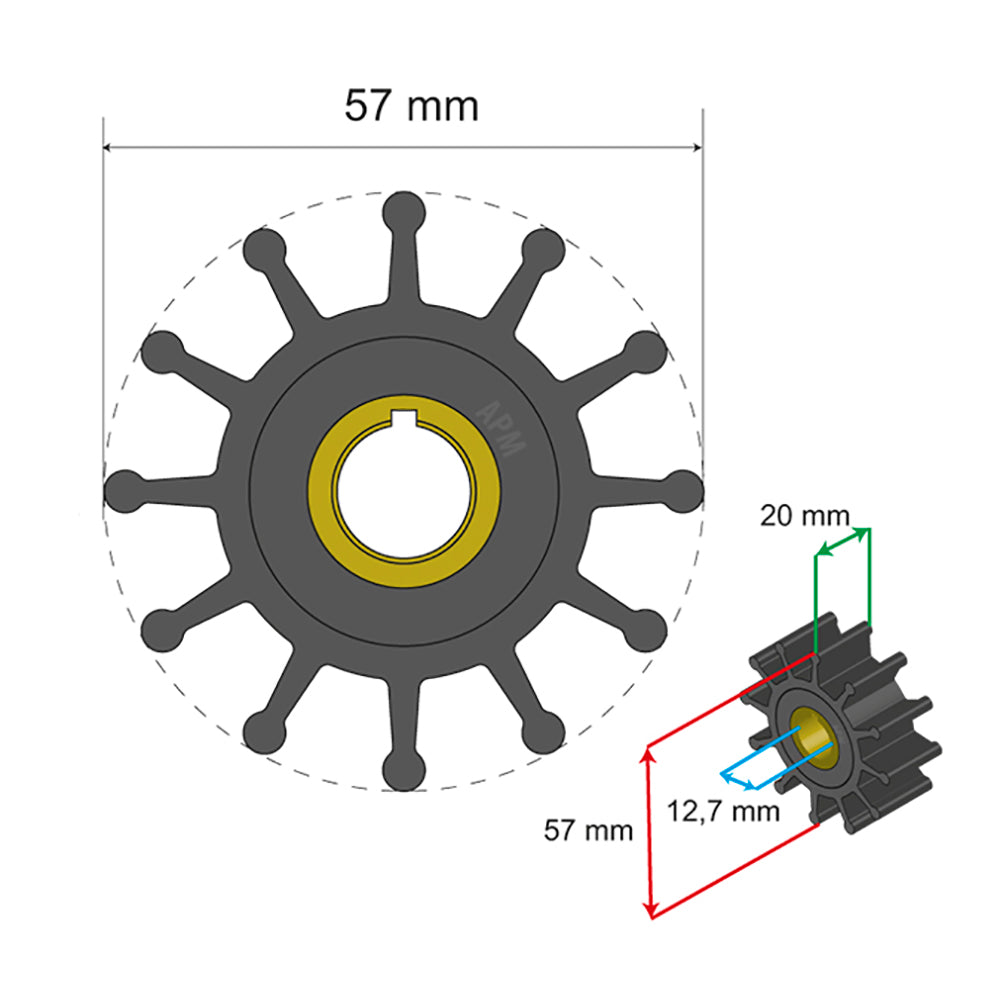 Albin Pump Marine - Premium Impeller - 12 Blade — Quality Boat Parts