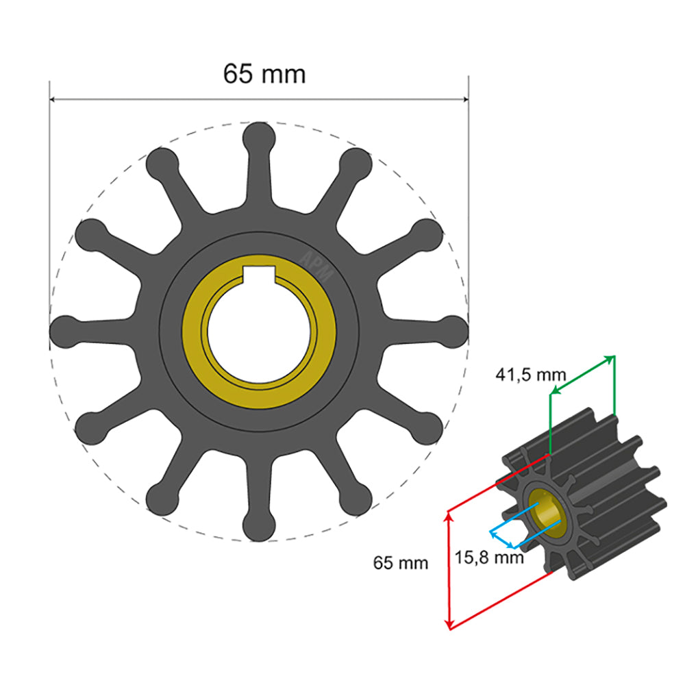 Albin Pump Marine - Premium Impeller - 12 Blade — Quality Boat Parts