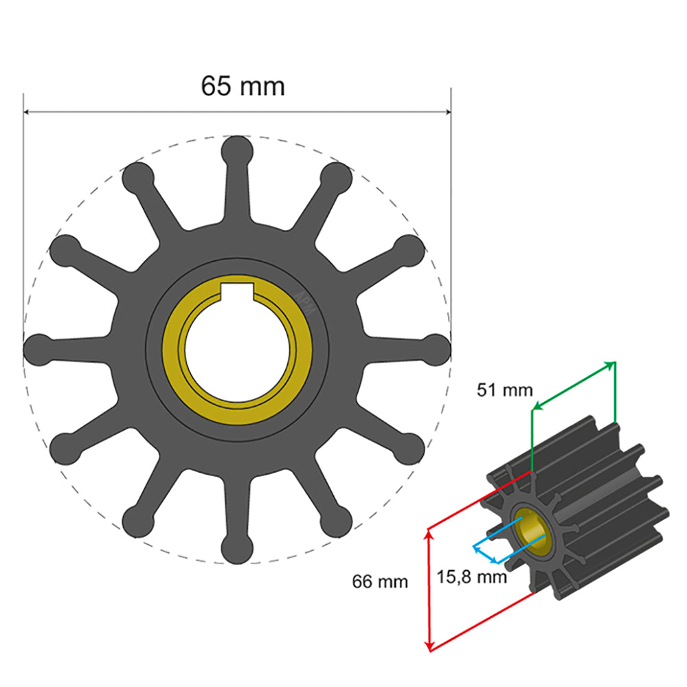 Albin Pump Marine - Premium Impeller - 12 Blade — Quality Boat Parts