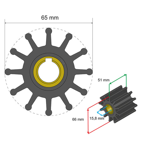Albin Pump Marine - Premium Impeller - 12 Blade — Quality Boat Parts