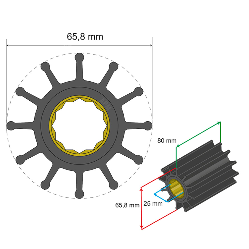 Albin Pump Marine - Premium Impeller - 12 Blade — Quality Boat Parts
