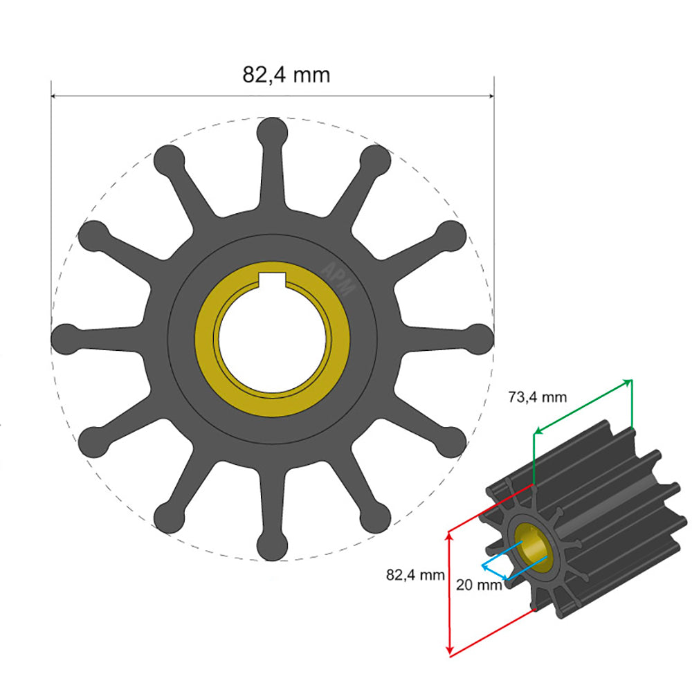 Albin Pump Marine - Premium Impeller - 12 Blade — Quality Boat Parts