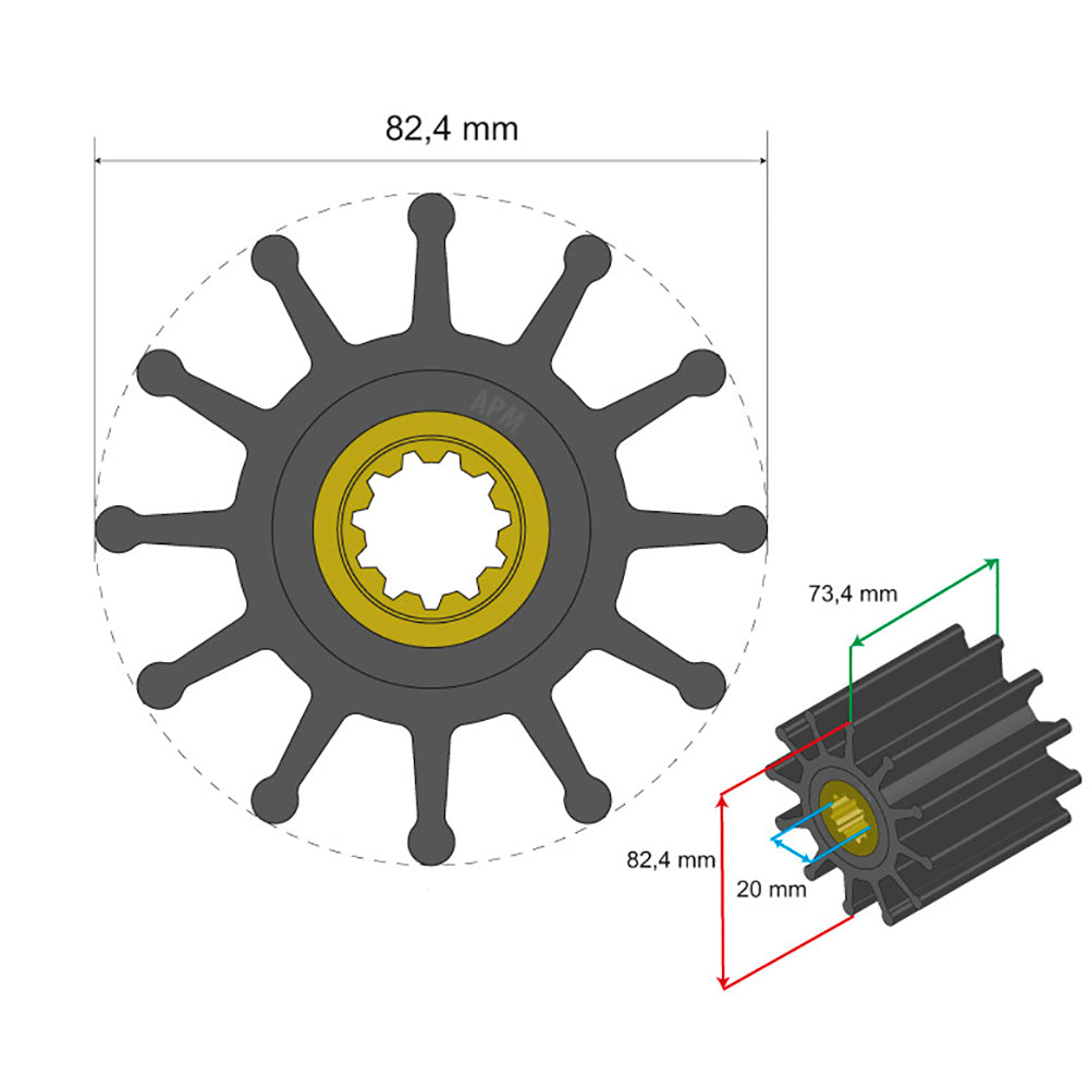 Albin Pump Marine - Premium Impeller - 12 Blade — Quality Boat Parts