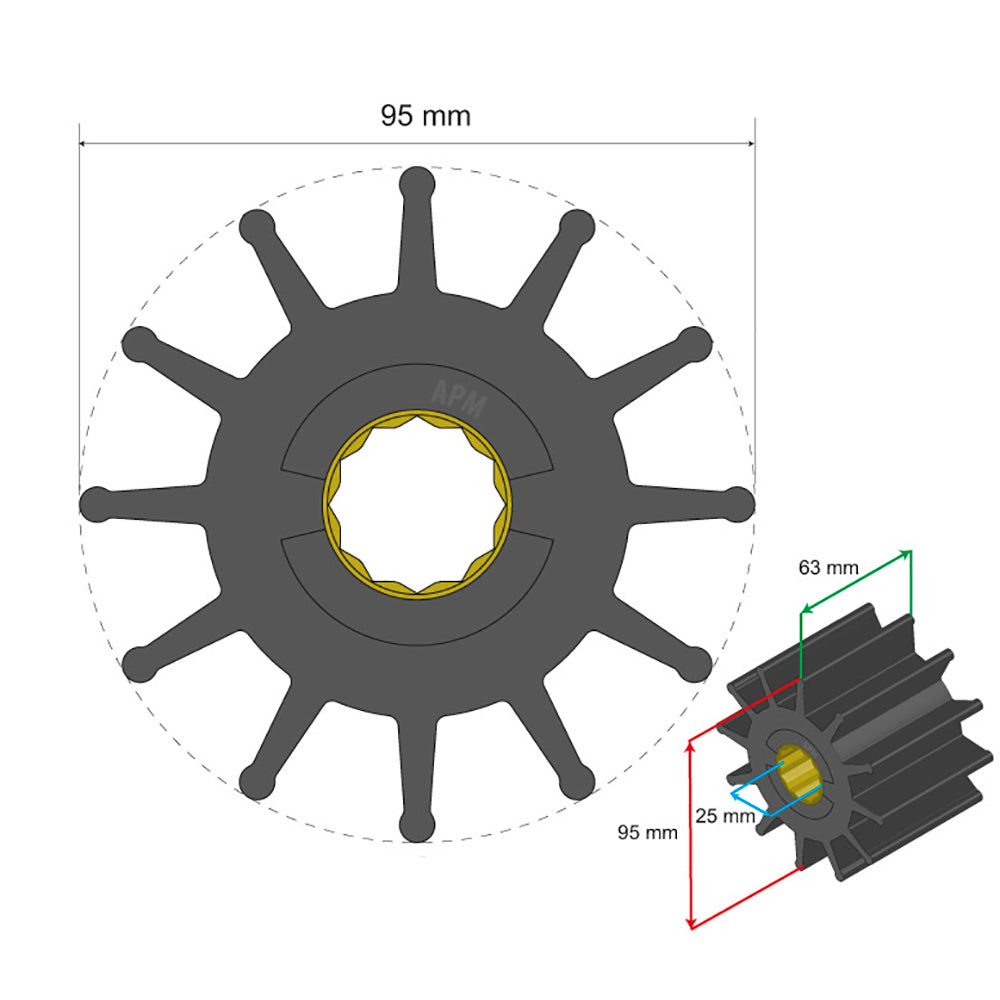Albin Pump Marine - Premium Impeller - 12 Blade — Quality Boat Parts