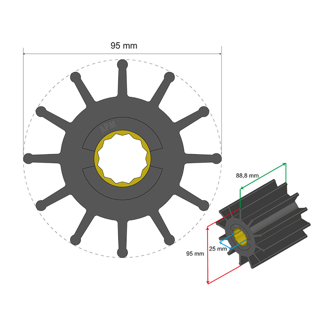 Albin Pump Marine - Premium Impeller - 12 Blade — Quality Boat Parts