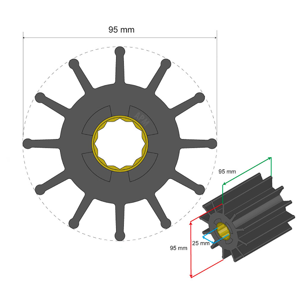 Albin Pump Marine - Premium Impeller - 12 Blade — Quality Boat Parts