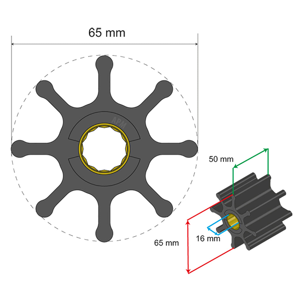 Albin Pump Marine - Premium Impeller - 8 Blade — Quality Boat Parts