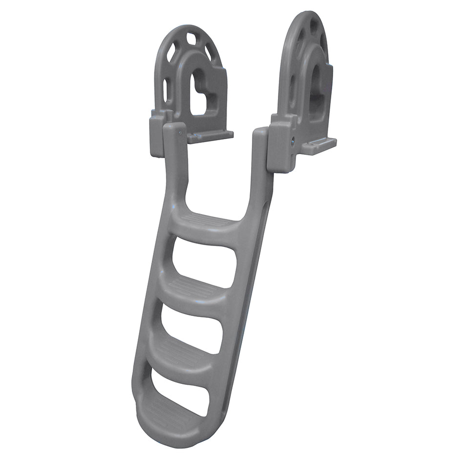Dock Edge - Dock Ladder - Grey, Polyethylene, Roto Molded, 4 Step — Quality Boat Parts