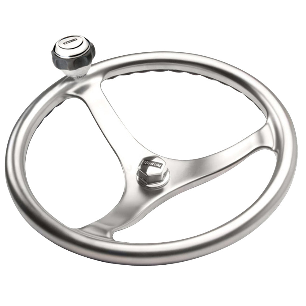 Edson Marine - Comfort Grip Power Wheel - Knob Nut, 13", Satin Finish, Stainless Steel — Quality Boat Parts