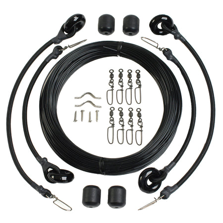 Lee's Tackle - Deluxe Rigging Kit - Double Rig Up To 37ft, Black Mono — Quality Boat Parts