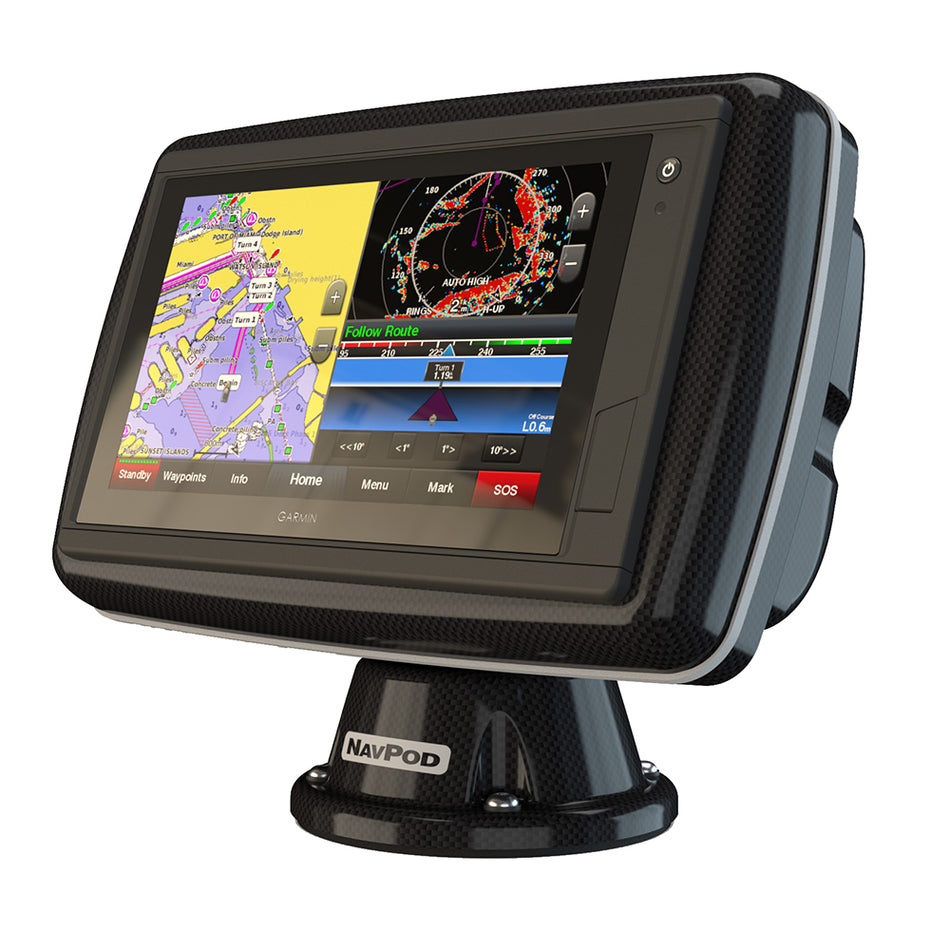 NavPod - PowerPod Pre-Cut - For Garmin GPSMAP 942xs, 942, 922xs, 922, Carbon Black — Quality Boat Parts
