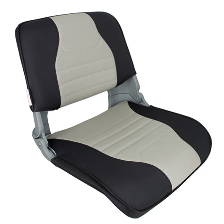 Springfield Marine - Skipper Deluxe Folding Seat - Charcoal, Grey — Quality Boat Parts