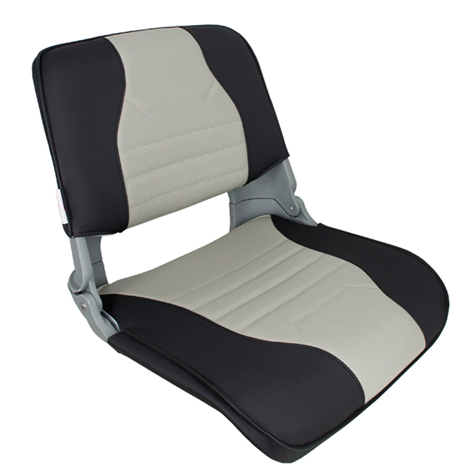 Springfield Marine - Skipper Deluxe Folding Seat - Charcoal, Grey — Quality Boat Parts
