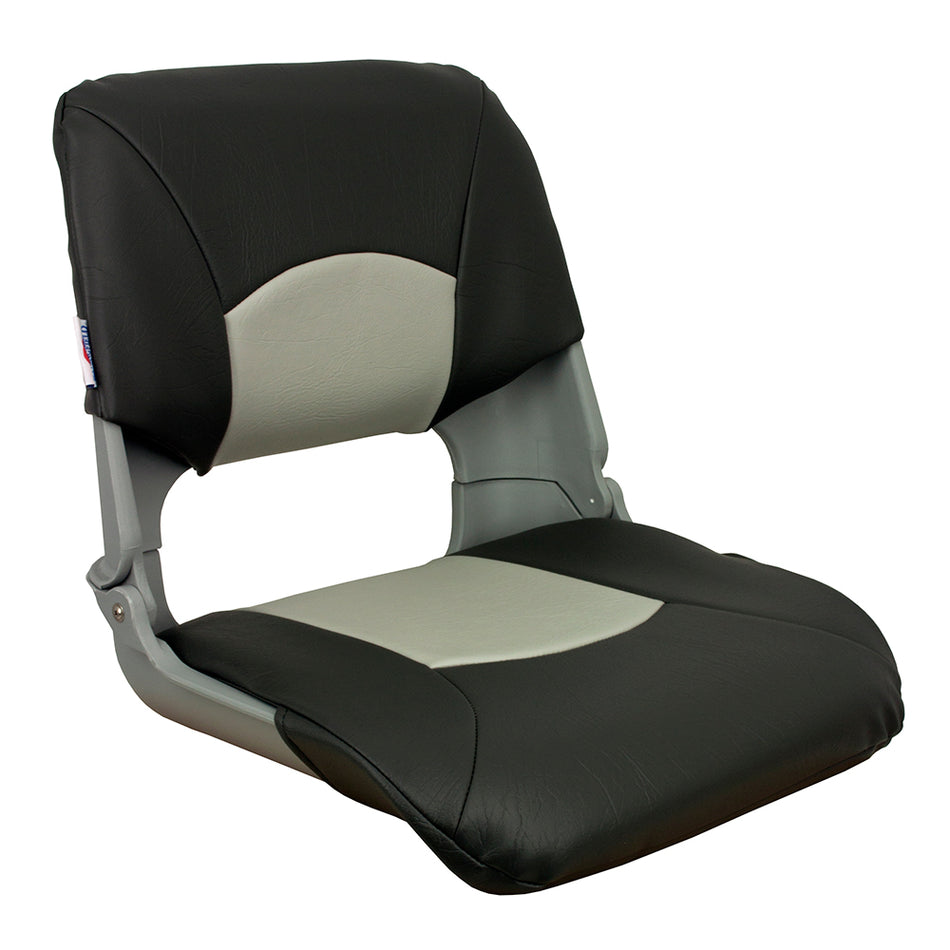 Springfield Marine - Skipper Standard Folding Seat - Grey, Charcoal — Quality Boat Parts