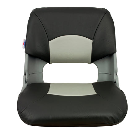 Springfield Marine - Skipper Standard Folding Seat - Grey, Charcoal — Quality Boat Parts
