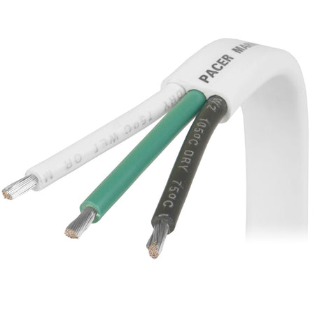Pacer Group - 16/3 AWG Triplex Cable - Black, Green, White — Quality Boat Parts