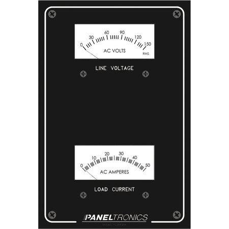 Paneltronics - Standard Panel AC Meter - 0-150 AC Voltmeter, 0-50Amp Ammeter — Quality Boat Parts