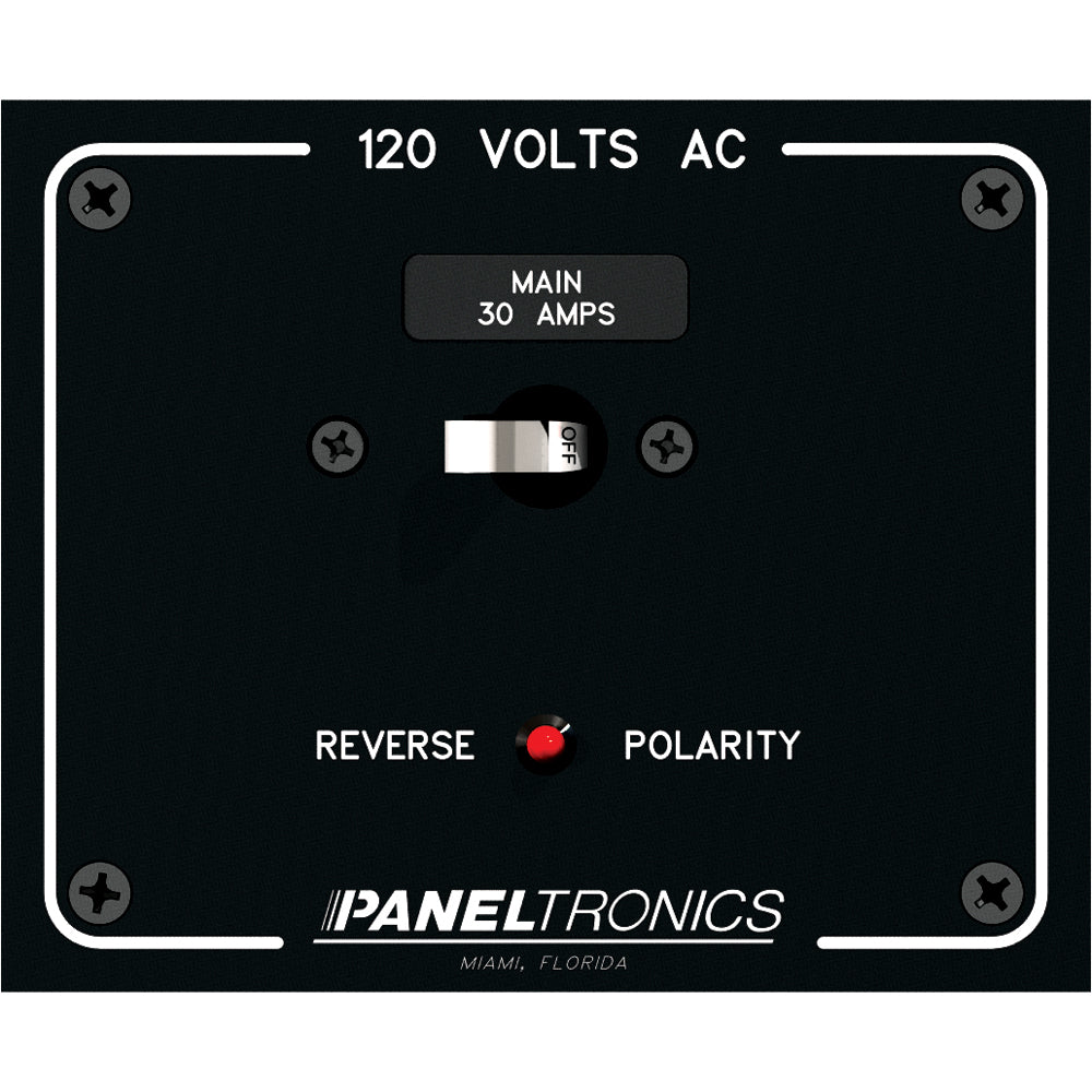 Paneltronics - Standard Panel AC Main Double Pole - 30A, CB, Reverse Polarity Indicator — Quality Boat Parts