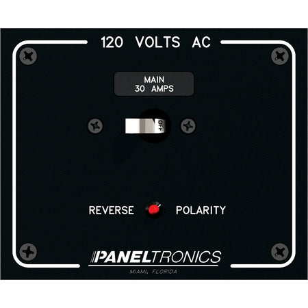 Paneltronics - Standard Panel AC Main Double Pole - 30A, CB, Reverse Polarity Indicator — Quality Boat Parts