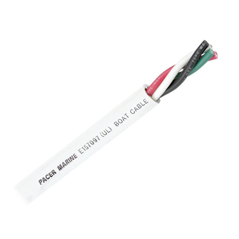 Pacer Group - Round 4 Conductor Cable 100" - 16/4 AWG, Black, Green, Red White — Quality Boat Parts