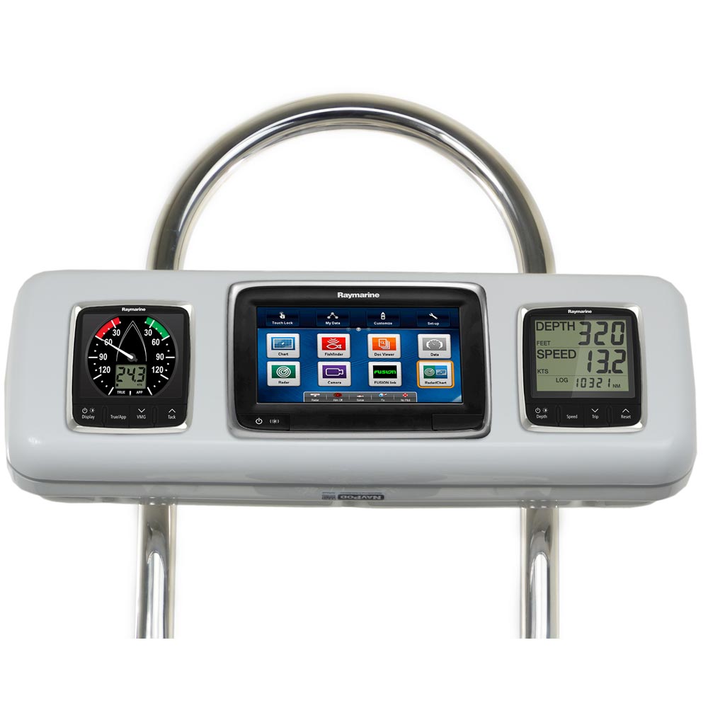 NavPod - GP2605 SystemPod Pre-Cut - For Raymarine a75, a77, a78, 2 Instruments, For 12" Wide Guard — Quality Boat Parts