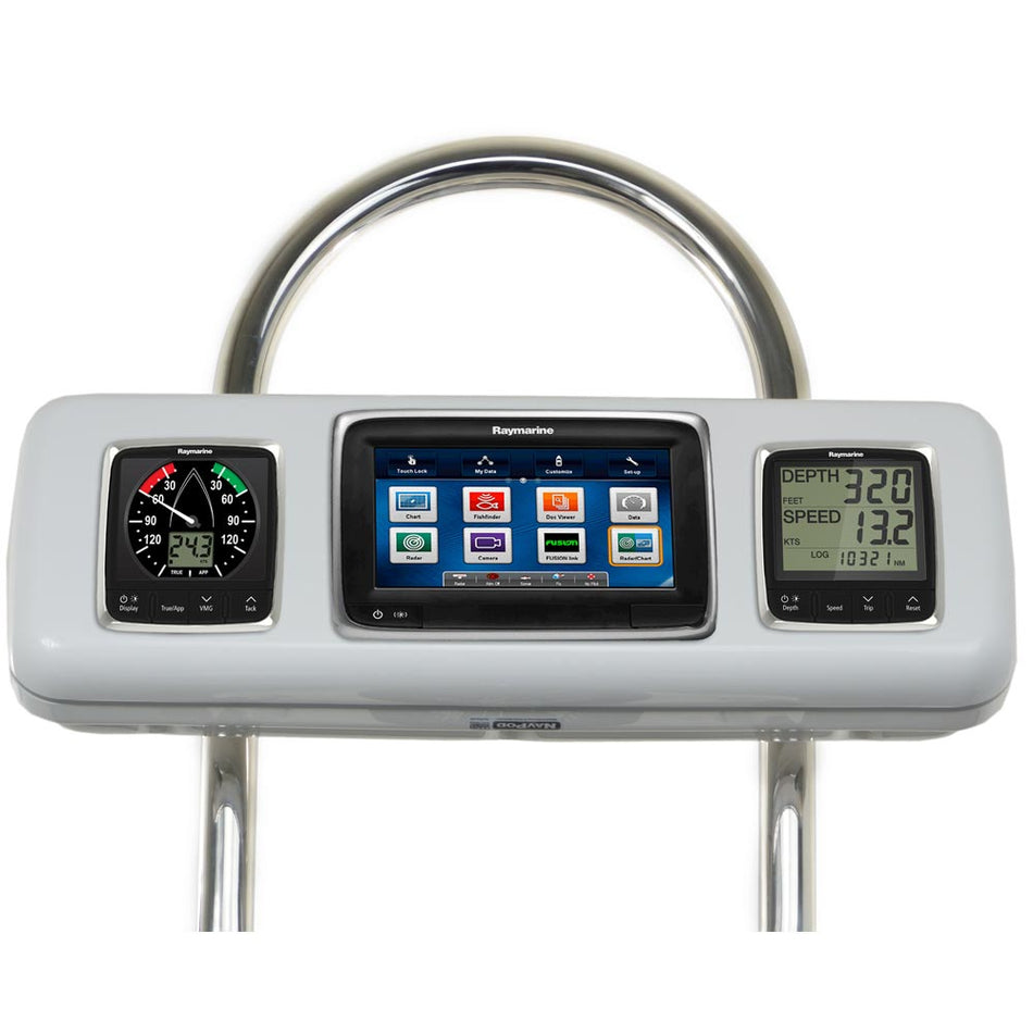 NavPod - GP2605 SystemPod Pre-Cut - For Raymarine a75, a77, a78, 2 Instruments, For 12" Wide Guard — Quality Boat Parts