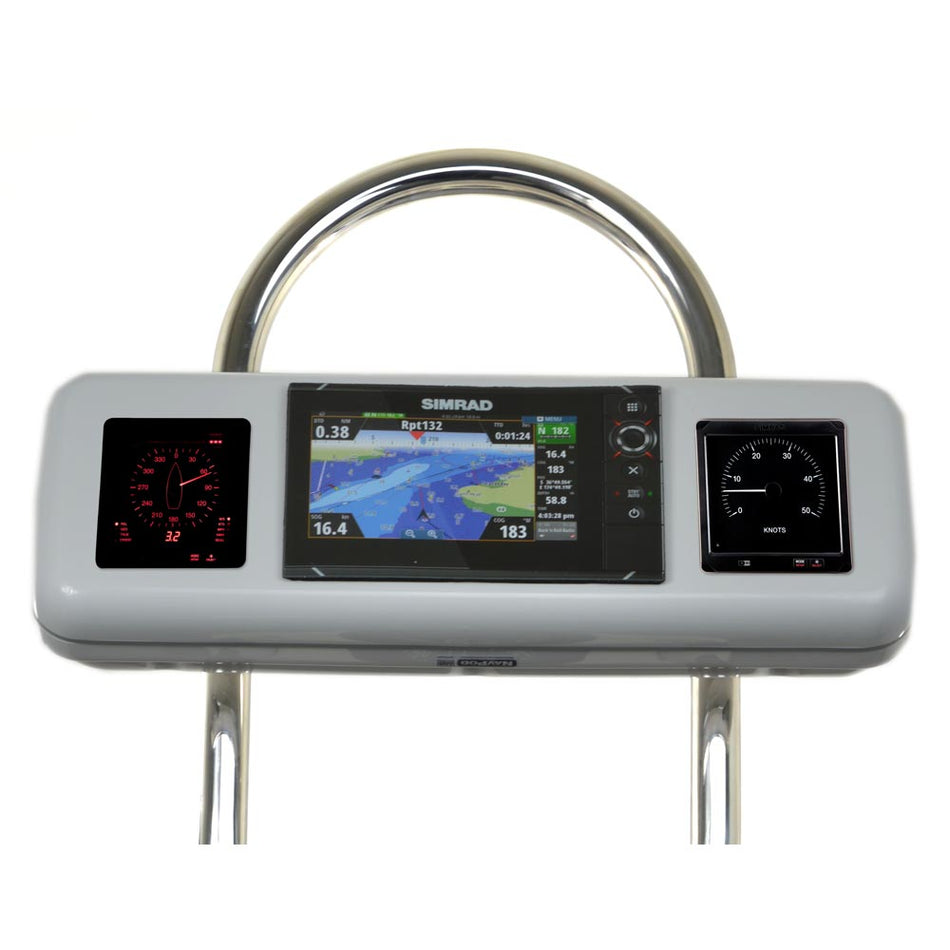 NavPod - GP2606 SystemPod Pre-Cut - For Simrad NSS7 evo2, B&G Zeus 7, 2 Instruments, For 12" Wide Guard — Quality Boat Parts