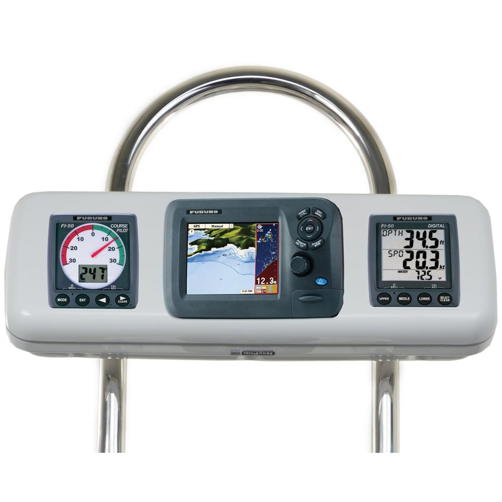 NavPod - GP2607 SystemPod Pre-Cut - For Furuno GP1670, GP1670F 5.7", 2 Instruments, For 12" Wide Guard — Quality Boat Parts