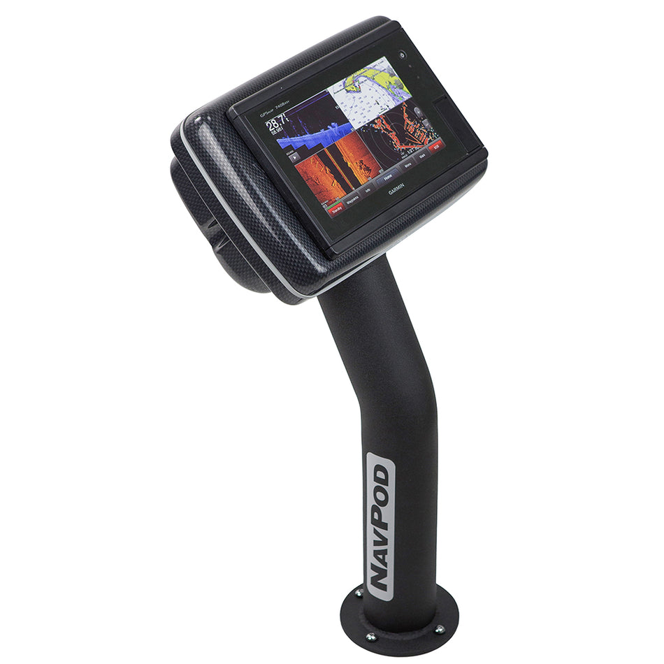 NavPod - PED4800-20 PedestalPod Pre-Cut - For Garmin GPSMAP 7408, 7408xsv, 7608, 7608xsv, Carbon Black — Quality Boat Parts